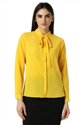 Van Heusen Women's Polyester Regular Fit Full Sleeve Tie Neck Formal Top at ₹899