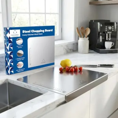 HomeWiz Large Steel Chopping Board for Kitchen - 100% Cutting at ₹199