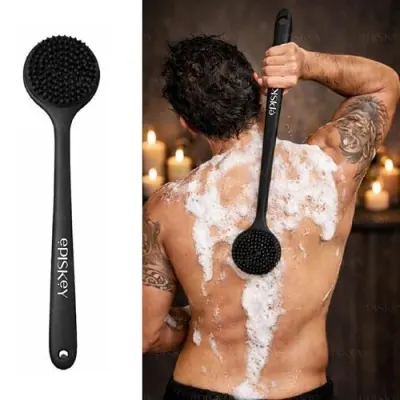 Episkey Soft Silicone Back Scrubber Shower Bath Brush with Long Handle | Flexible Bristles for Smooth Skin | Exfoliating Brush | Body Scrubb at ₹127