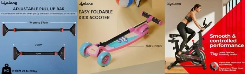 Grab : Upto 81% Off On Lifelong Kick Scooter & Fitness Equipment + Apply Coupons