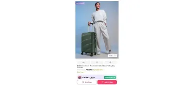 Safari Zuno Green Hard Sided 8 Wheel Large Trolley Bag Suitcase at ₹2,099