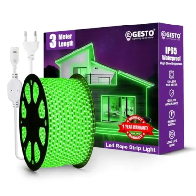 Gesto 3 Meter Rope LED Strip Lights | 120 LED/Mtr Waterproof Outdoor Lights for Balcony, Home Decor, Cove Light for False Ceiling | Flexible at ₹199