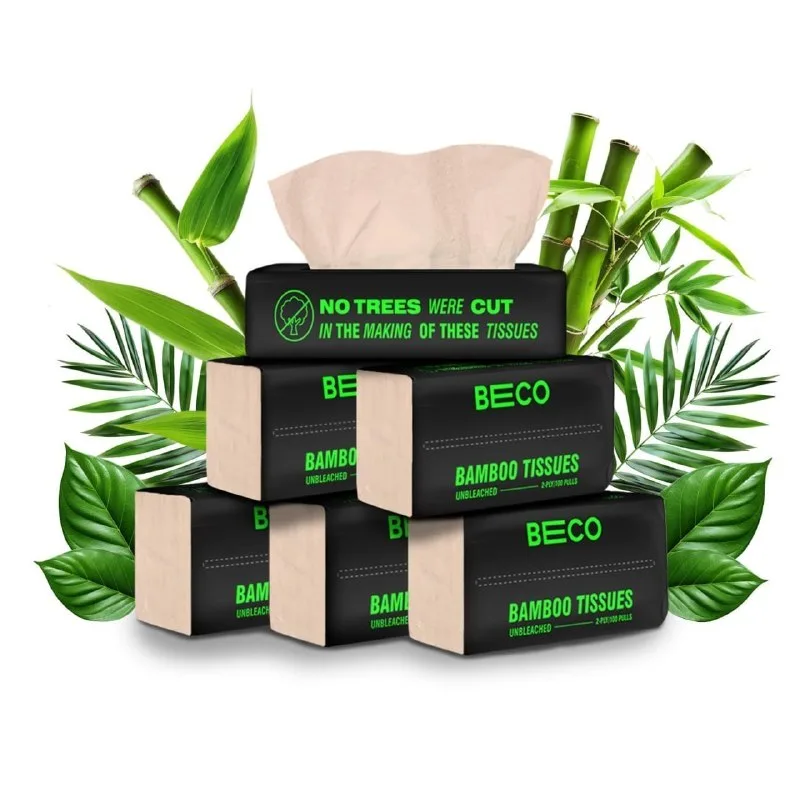 Beco Bamboo Super Soft Facial Tissue 100 Pulls (Pack of 6), 600 Pulls 2 ply 100% Natural and Ecofriendly at ₹199