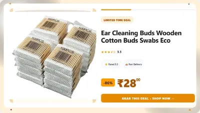 Ear Cleaning Buds Wooden Cotton Buds Swabs Eco at ₹28