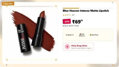 Blue Heaven Intense Matte Lipstick at ₹69