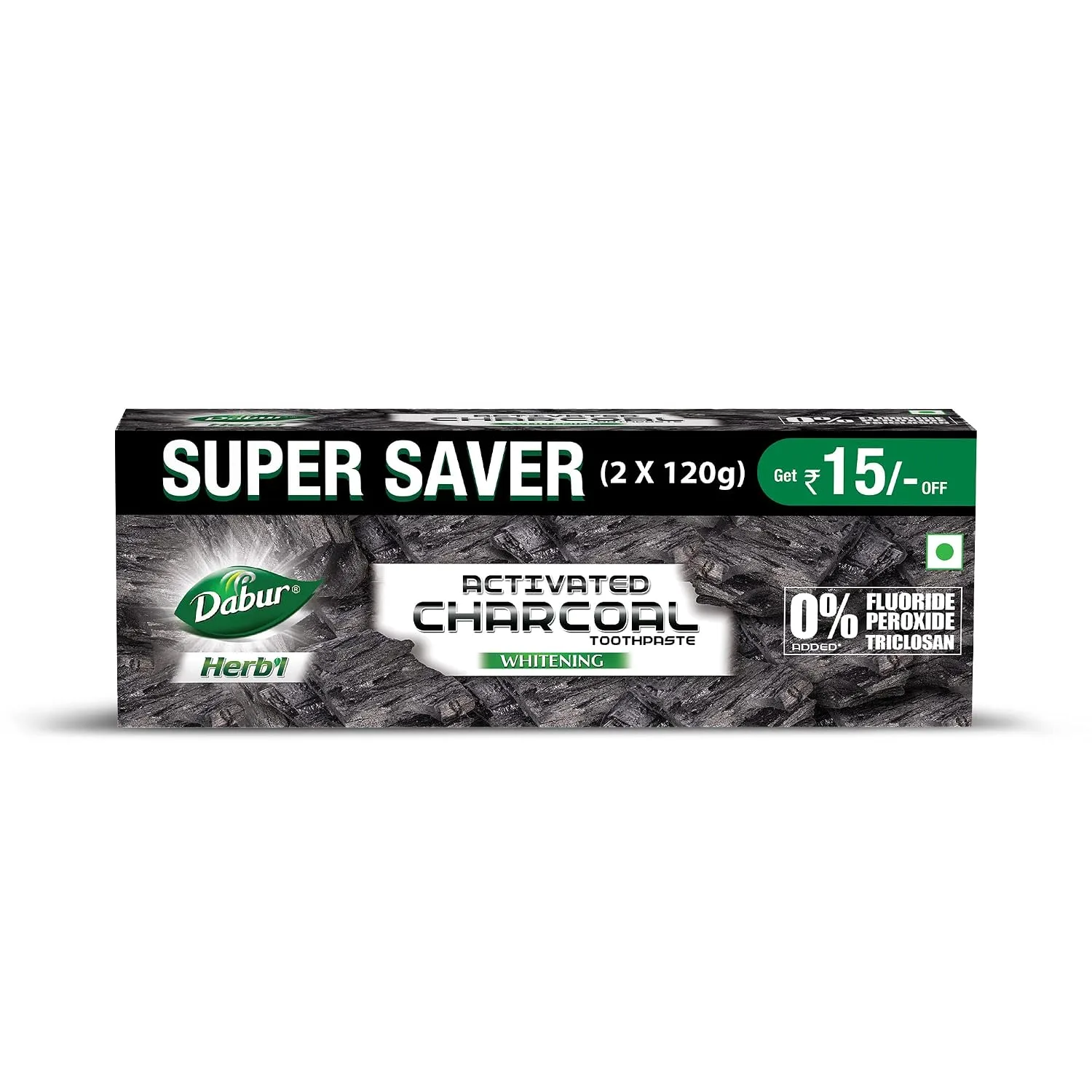 DABUR Herb'L Activated Charcoal Toothpaste (120g x 2) at ₹99