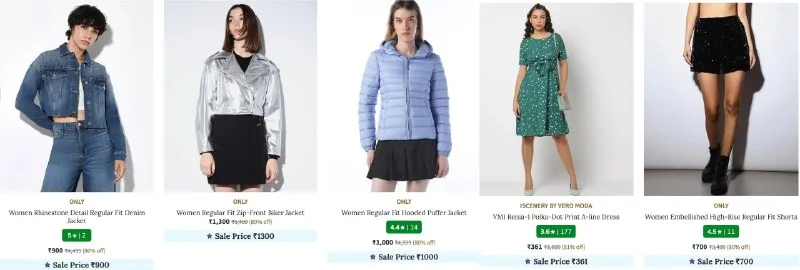 Min. 80% Off Vero Moda & ONLY Women's Clothing