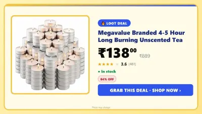 4 - 5 Hour Long Burning Unscented Tea (Pack Of 50) at ₹138