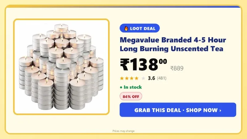 4 - 5 Hour Long Burning Unscented Tea (Pack Of 50) at ₹138