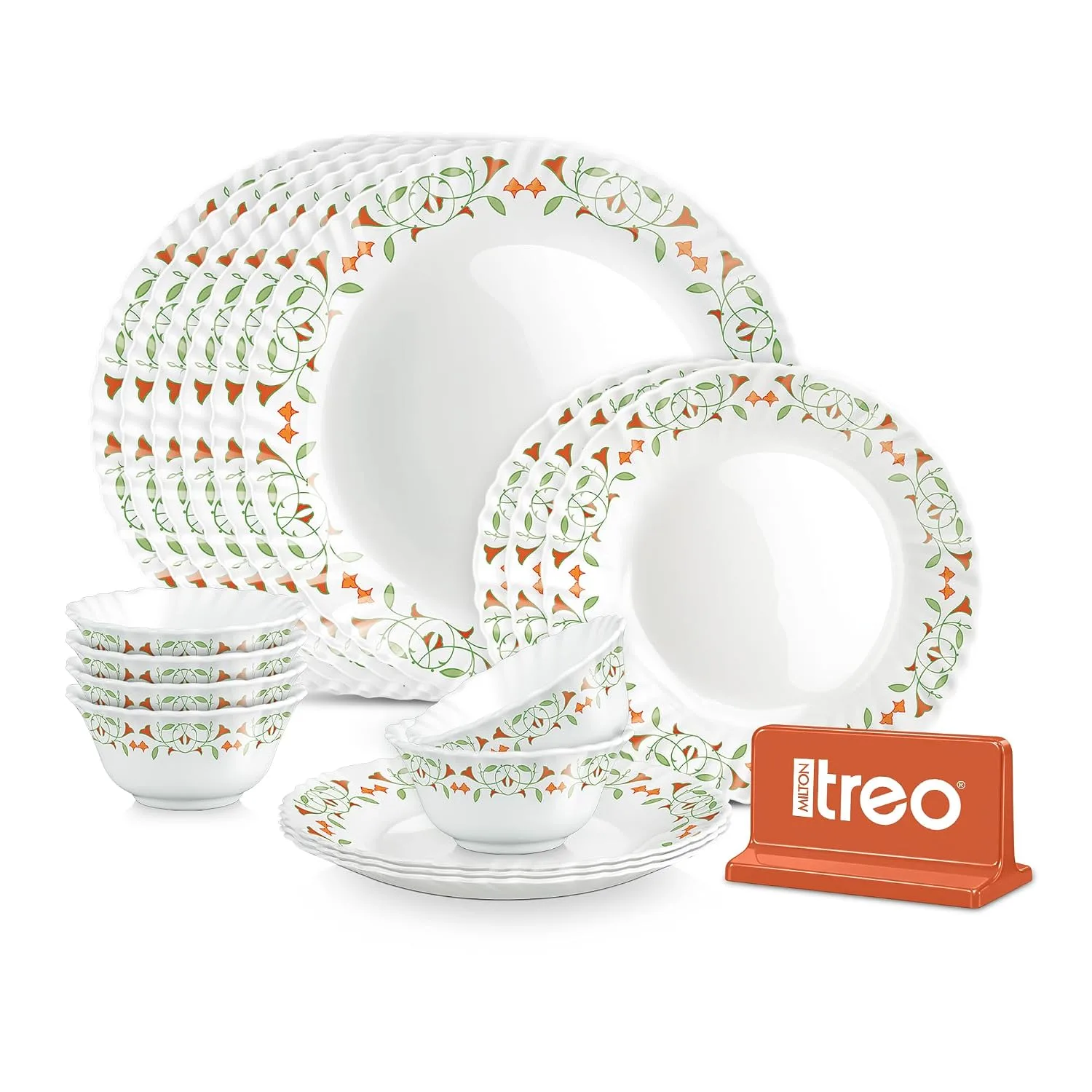 Treo by Milton Opalware Dinner Set Of 18 at ₹1,117