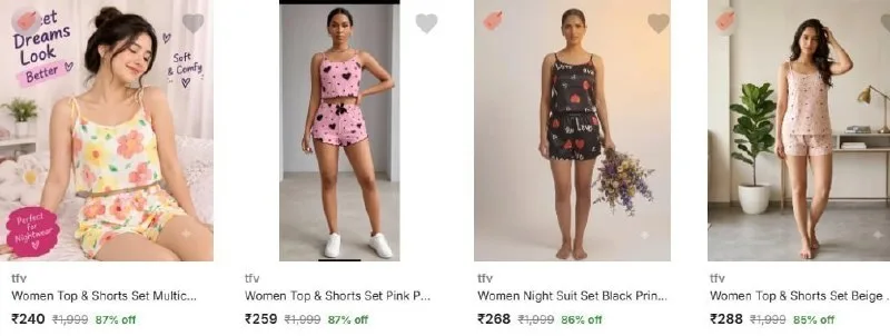 - TFV Women Night Suits at ₹229