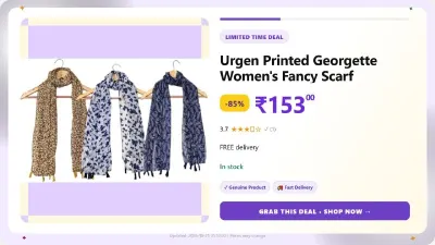 Women's Fancy Scarf, Pack Of 3 at ₹153