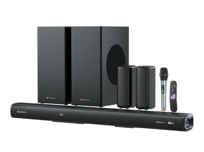 ZEBRONICS Juke BAR 9900 Soundbar, 725 Watts, DTS X, Dolby Atmos, 5.2.4 CH, 2X Wireless (Subwoofer & Satellites at ₹19,499