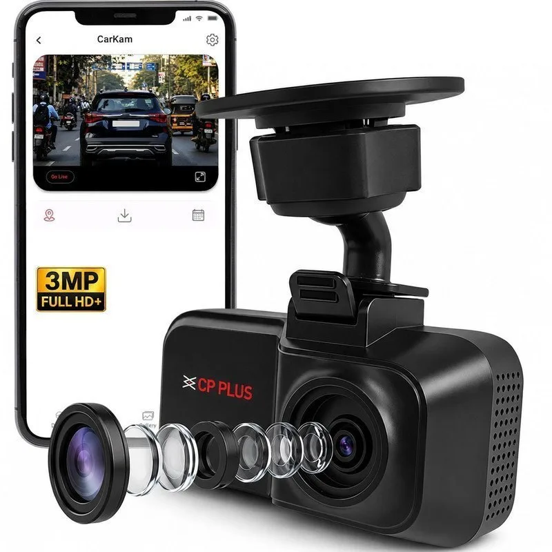 CP PLUS 3MP Car Dashcam Full HD+ G-Sensor Wide Angle View Night Vision Dashboard Camera System at ₹1,899