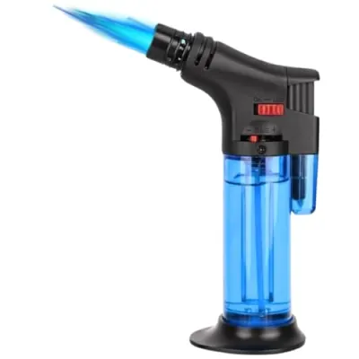 R H LIFESTYLE Lighter for crackers, Blow Torch Jet Flame Butane Gas, Refillable Windproof Flame Gun with Stand, Multipurpose Lighter for Res at ₹231