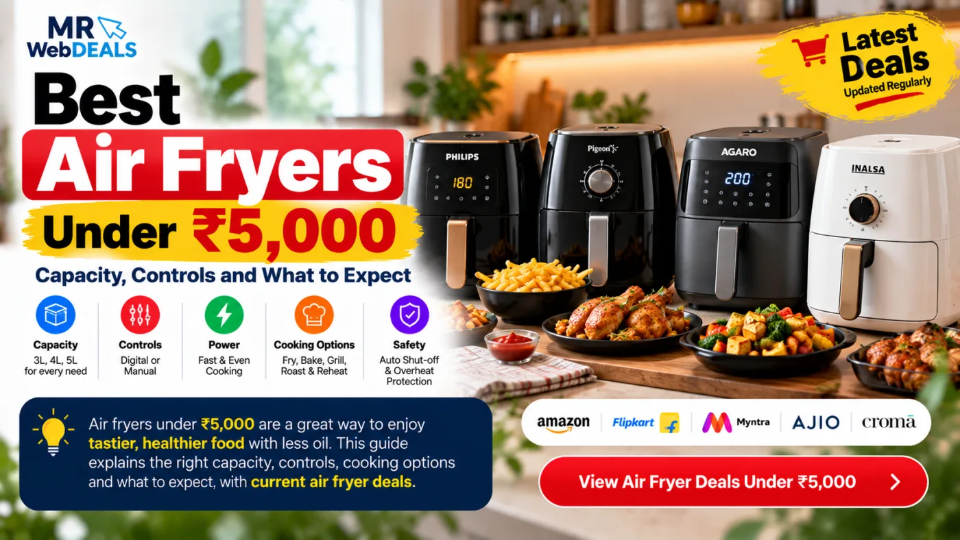 Best Air Fryers Under ₹5,000: Capacity, Controls and What to Expect