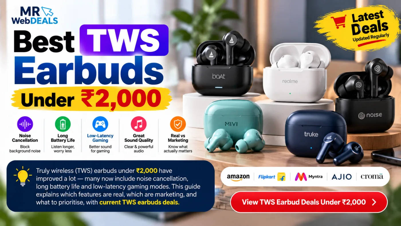 Best Earbuds Under ₹2,000: TWS, ANC, Battery Life and Gaming